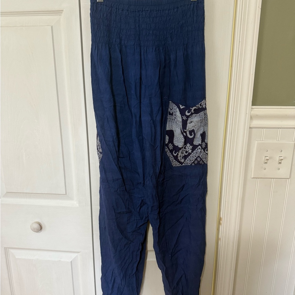 Blue Elephant Boho Pants